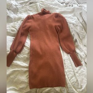 Love Tree metallic knit bronze sweater dress. NWOT.size L